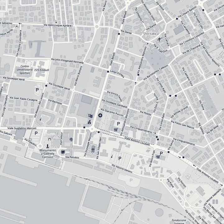 Mappa di Dalmine con Via Giacomo Puccini al centro
